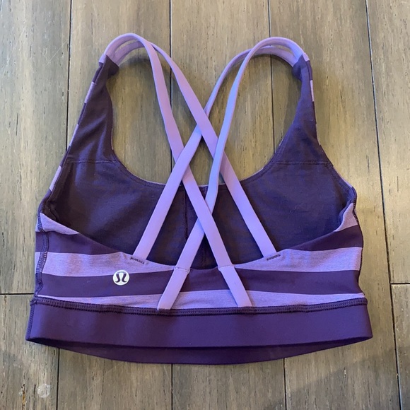Lululemon Luxtreme Energy Bra Purple Stripes - Picture 3 of 13